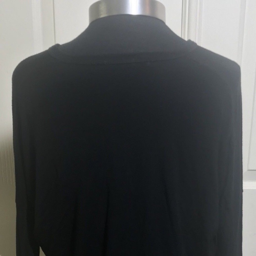 Brandy-Melville-black -V-Neck-Button-Down Blouse - Picture 3 of 4
